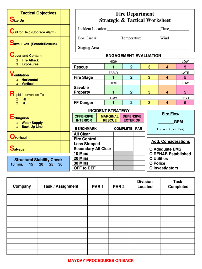 Incident Command Tactical Worksheet PDF  Form