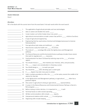 Introduction to Agriscience Cimc Answers  Form