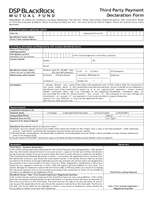 Third Party Payment Declaration Form