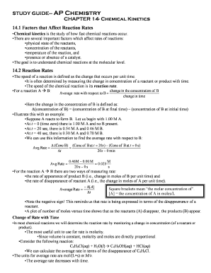 Ap Chemistry Chapter 14 Chemical Kinetics  Form