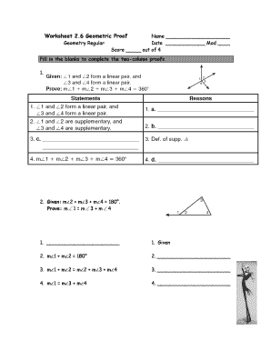 Geometry Two Column Proofs Worksheets with Answers PDF  Form