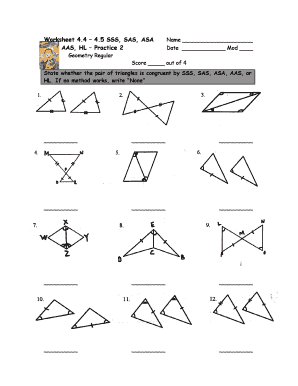 Sas Sss Asa Aas Worksheet  Form