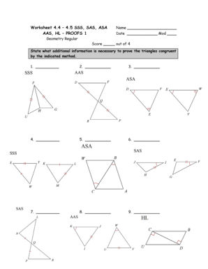 Sss Sas Asa Aas Proofs Worksheet  Form