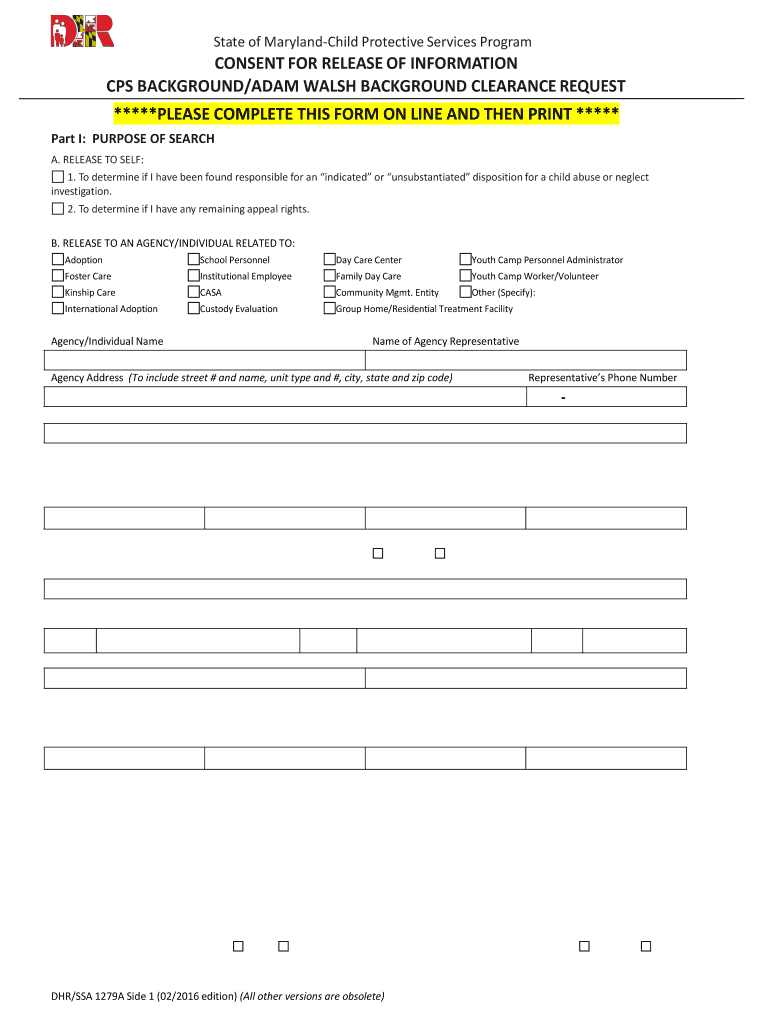  Dhr Ssa 1279a  Form 2016