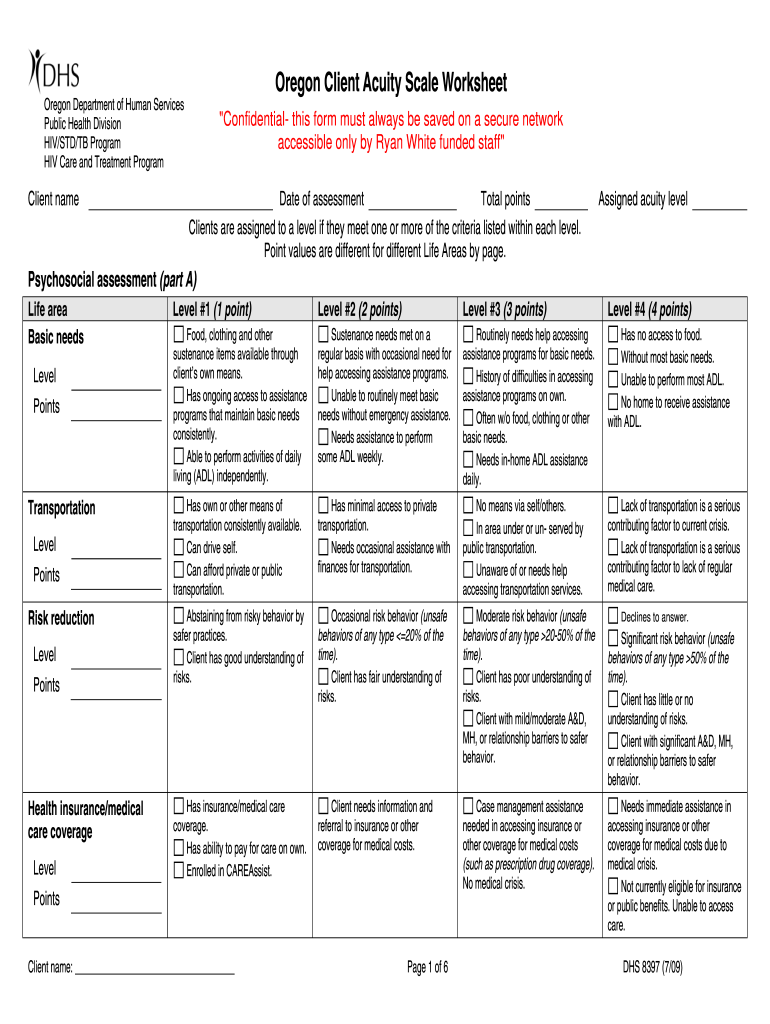 Oregon Acuity Human Services  Form