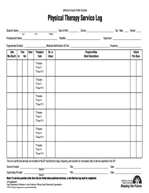 Physical Therapy Log  Form