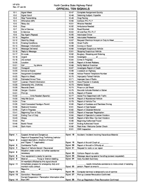 Ncshp 10 Codes  Form