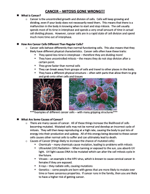 Cancer Mitosis Gone Wrong Answer Key  Form