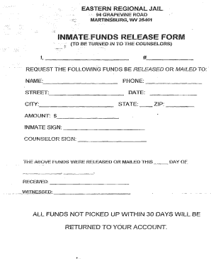 Funds Release Form