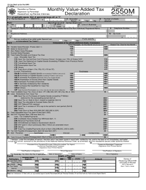  Monthly Value Added Tax Declaration 2550m Form 2005-2024