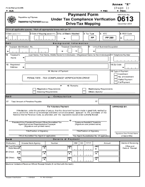 Tax Compliance Verification Sheet  Form