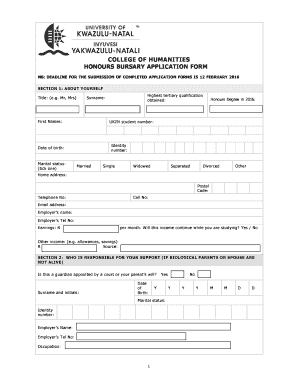 College of Humanities Application Form Download