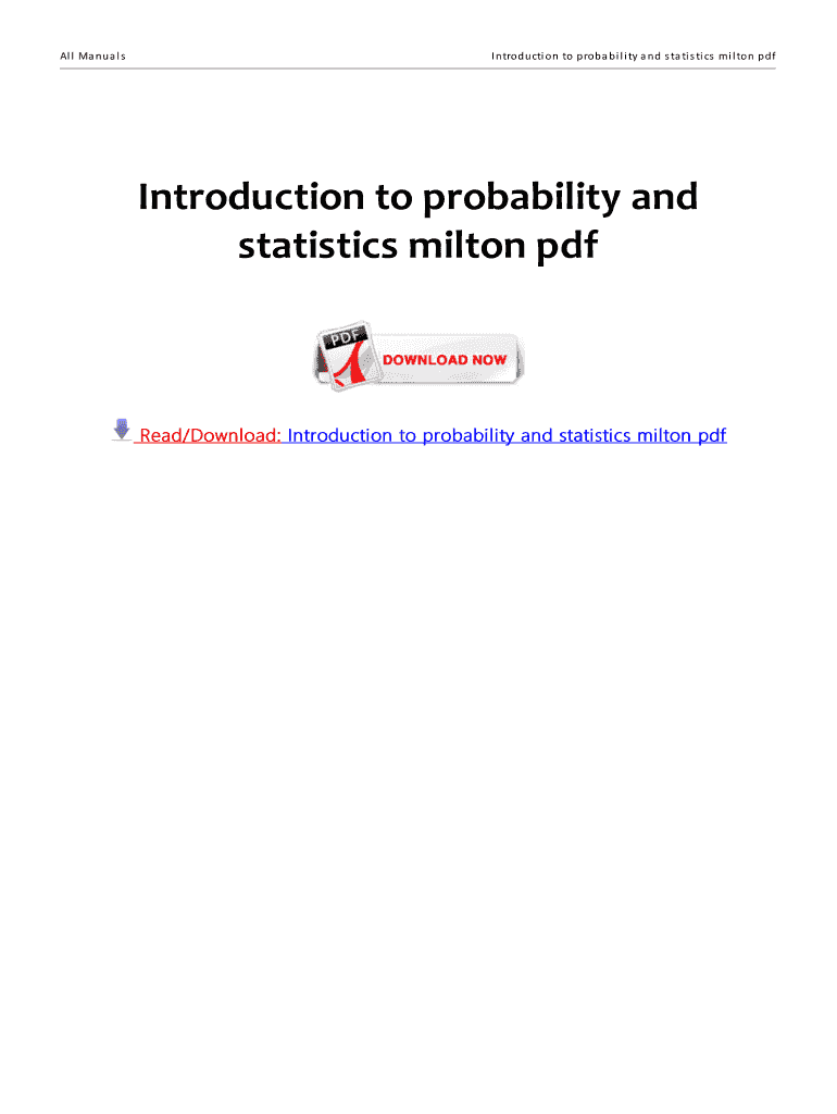 Introduction to Probability and Statistics Milton and Arnold PDF  Form