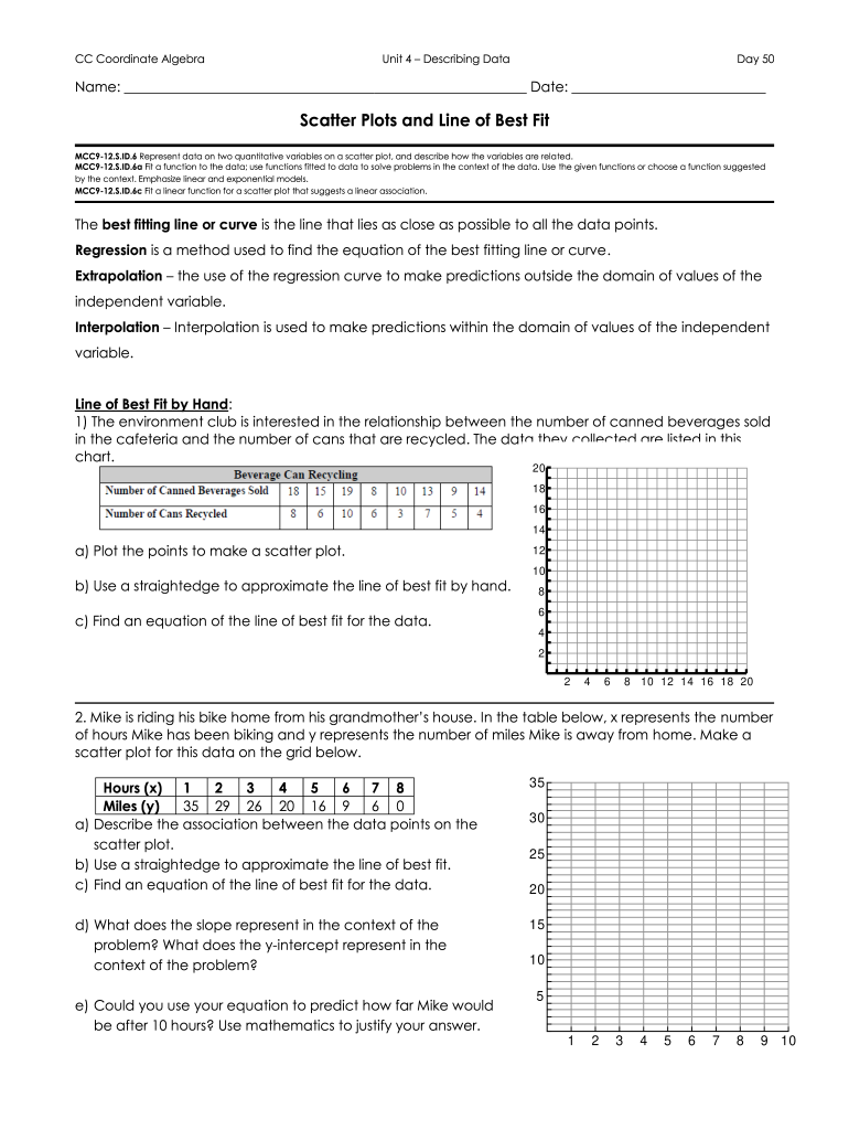 Cc Coordinate Algebra  Form