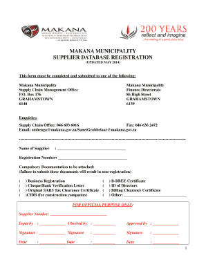 Makana Municipality Application Forms