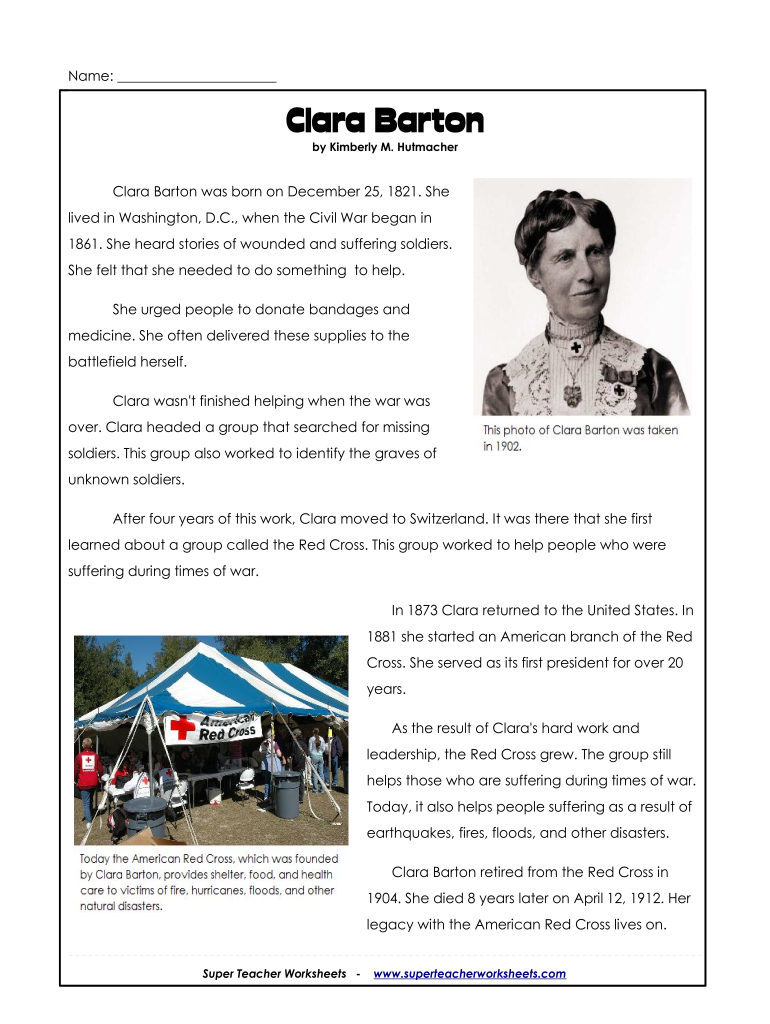 Clara Barton by Kimberly M Hutmacher  Form