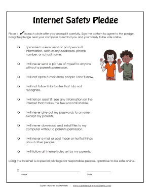 Printable Internet Safety Worksheets PDF  Form