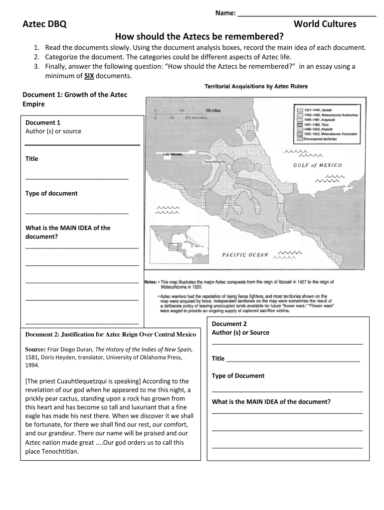 Aztec Dbq  Form