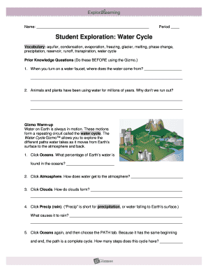 Water Cycle Gizmo Answer Key  Form