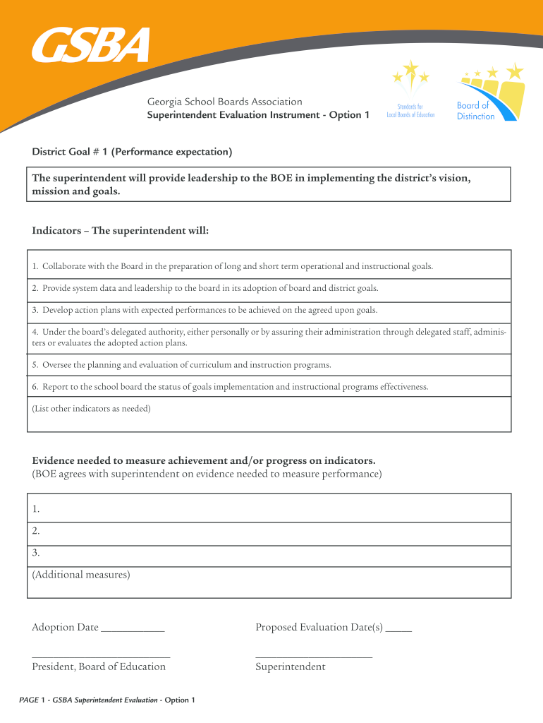 Georgia Superintendent Evaluation  Form