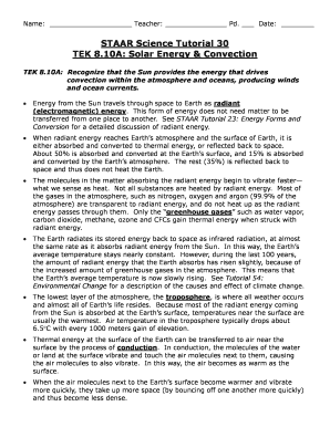 Staar Science Tutorial 30 Answer Key  Form