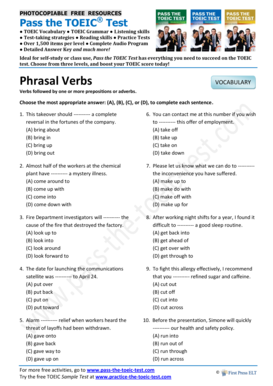 Phrasal Verb Toeic PDF  Form