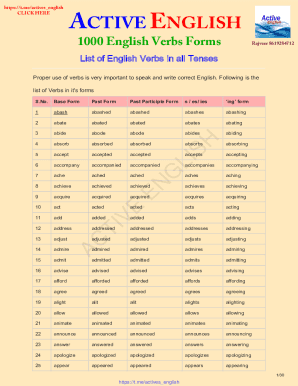 Verb Meaning in Marathi V1 V2 V3 PDF  Form