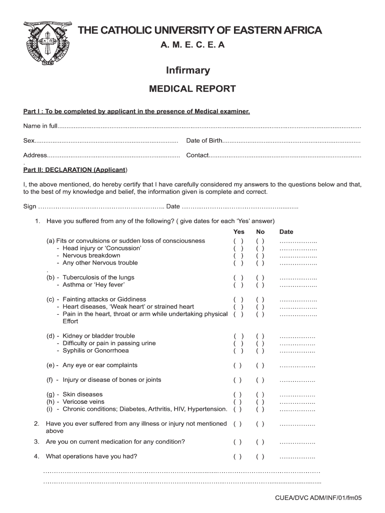 Medical Report Form