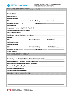 IFHP Provider Registration Form HealthCareCAN Healthcarecan