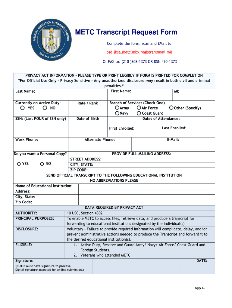 Metc Form