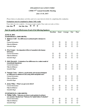 Speaker Evaluation Form PDF