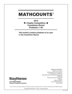 Mathcounts Chapter Countdown Round  Form