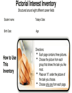 Pictorial Interest Inventory  Form