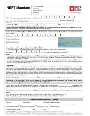  Neft Mandate Form 2015