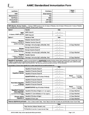 Aamc Immunization Form