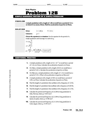 Holt Physics Chapter Tests with Answer Key PDF  Form