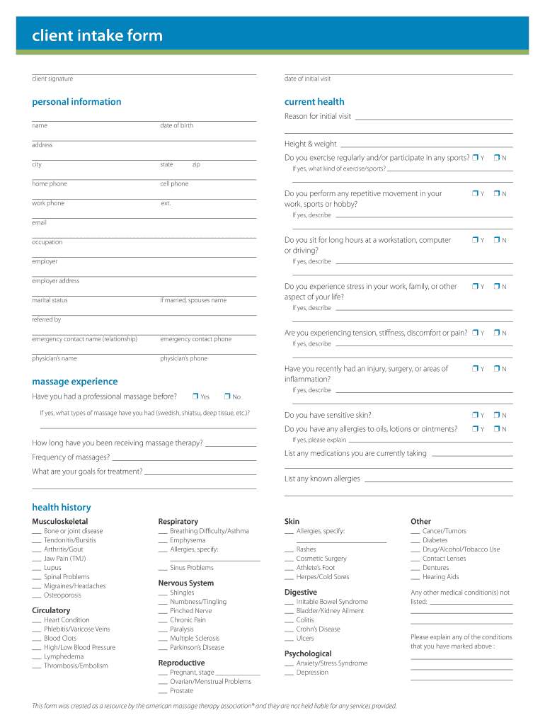 Client Intake Form BluCoral Fit