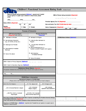 Fars Functional Assessment Rating Scale PDF  Form