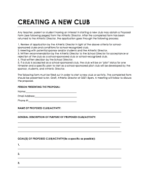 School Club Proposal Form