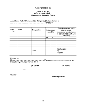 Acquittance Roll PDF  Form