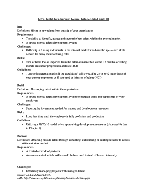 Build Buy Borrow Bounce Bind  Form