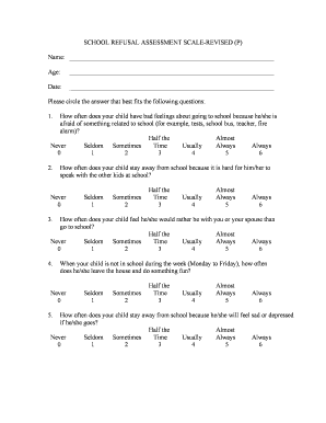 School Refusal Assessment Scale Printable  Form