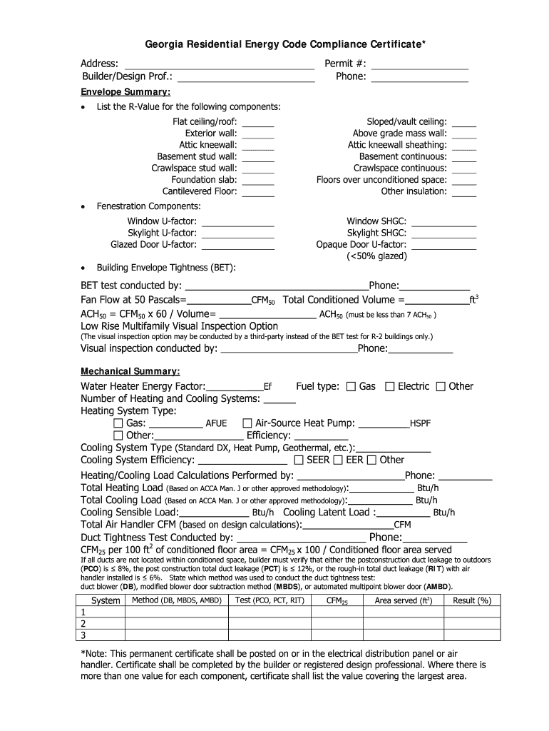 Energy Code Compliance Form