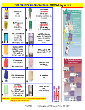 TUBE TOP COLOR and ORDER of DRAW EFFECTIVE July 30,  Form