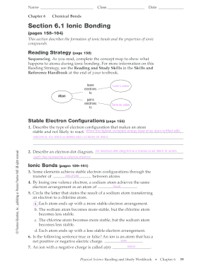 Section 6 1 Ionic Bonding  Form