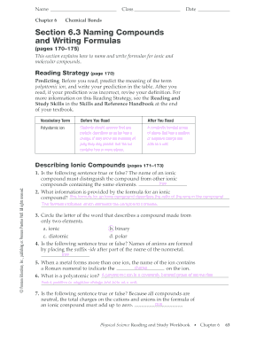 Section 6 3 Naming Compounds and Writing Formulas