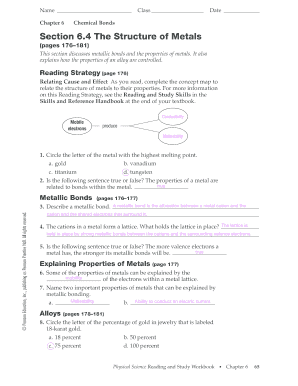 Section 6 4 the Structure of Metals  Form