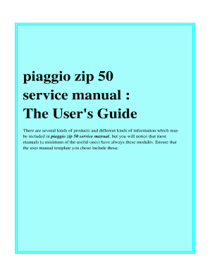 Piaggio Zip 50 Workshop Manual PDF  Form