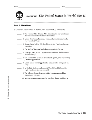 World War 2 Test  Form