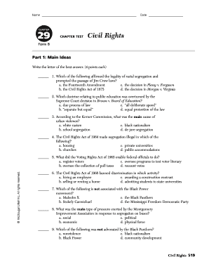 Civil Rights Test PDF  Form